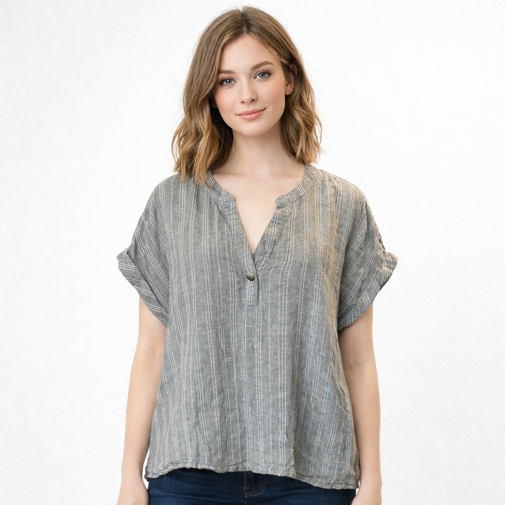 Esmara Basic Linen Top boho Simple Natural Size 10